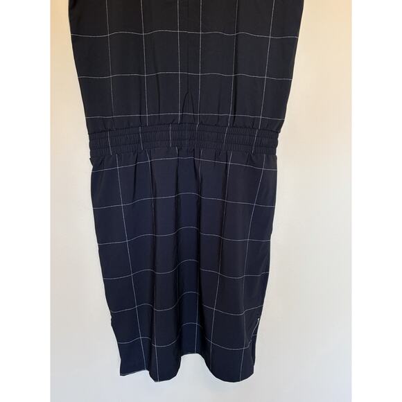 Albion Black Going Places Windowpane Check Cinch Waist Nylon Activewear Dress M - Picture 9 of 10